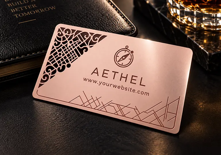 Standard Rose Gold Metal Business Cards