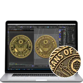 Digital Proof for Reviewing Custom Die Struck Challenge Coin Details