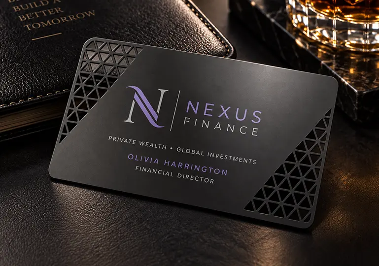 Standard Gunmetal Metal Business Cards