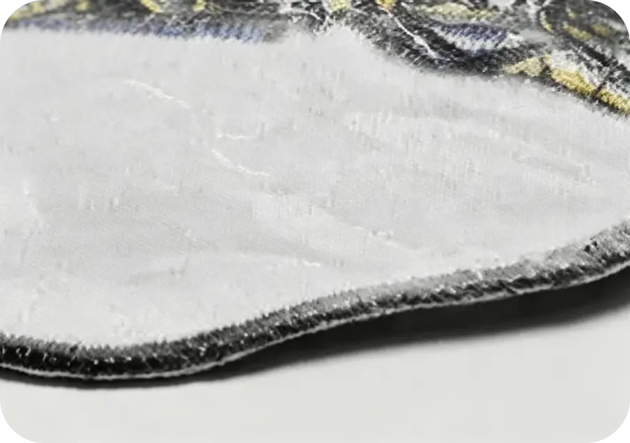 Heat seal iron-on backing layer for personalized woven patches