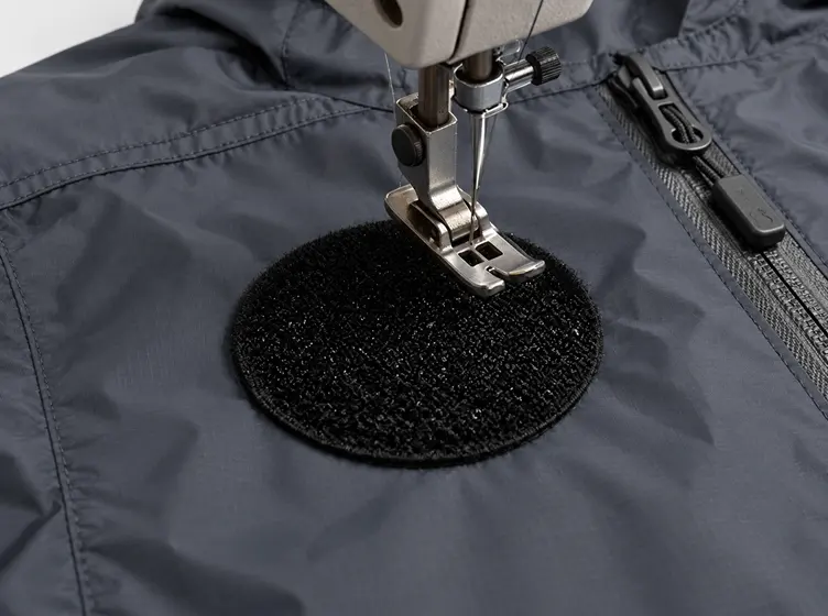 sew the velcro patches
