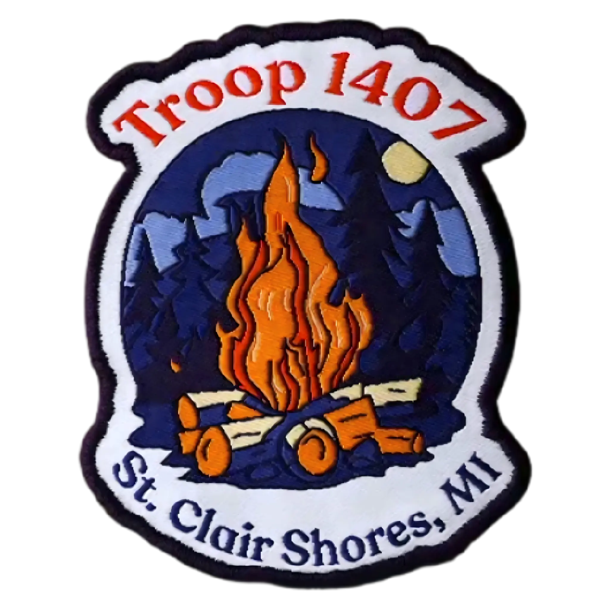 Custom woven patch with smooth flat surface and crisp small lettering