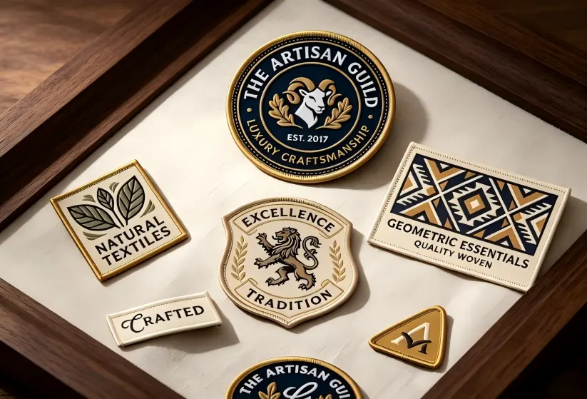 Various custom woven patches with merrowed edge and laser cut woven patches