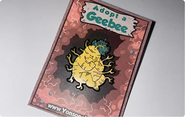 Logo Enamel Pins with Custom Backing Cards Adopt a Geebee Custom Enamel Pins with Backing Cards