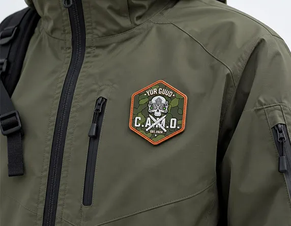PVC Patches for Clothing Custom PVC patch size guide for left chest placement on clothing