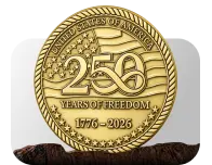 Die Struck 250th Anniversary Challenge Coin With Gold Finish