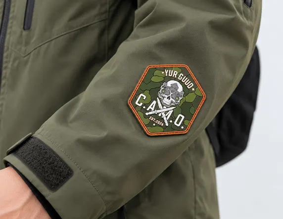 PVC Velcro Patches Custom PVC patch size guide for lower arm sleeve placement