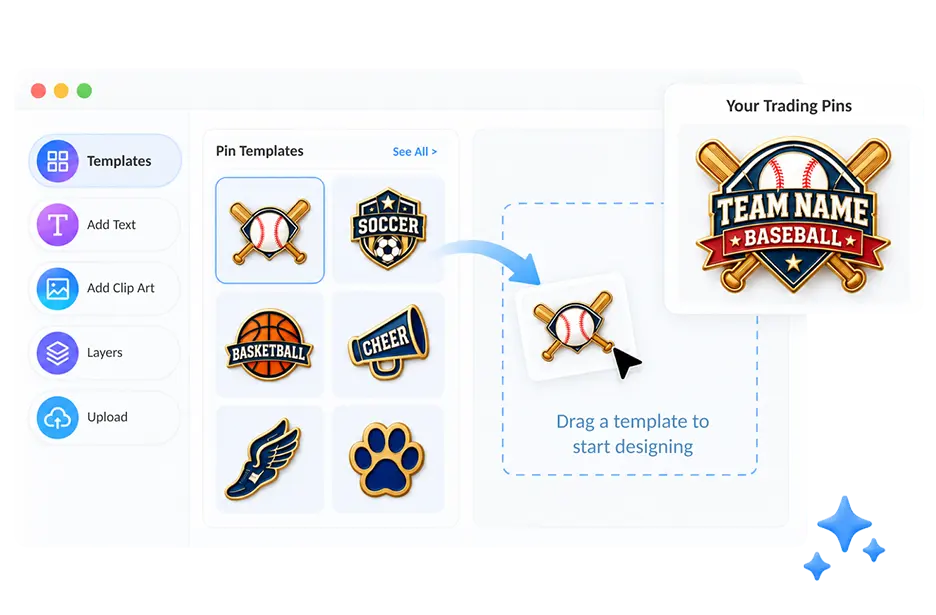 Customize with Ready-Made Templates Online design tool for creating custom pins with ready-made templates