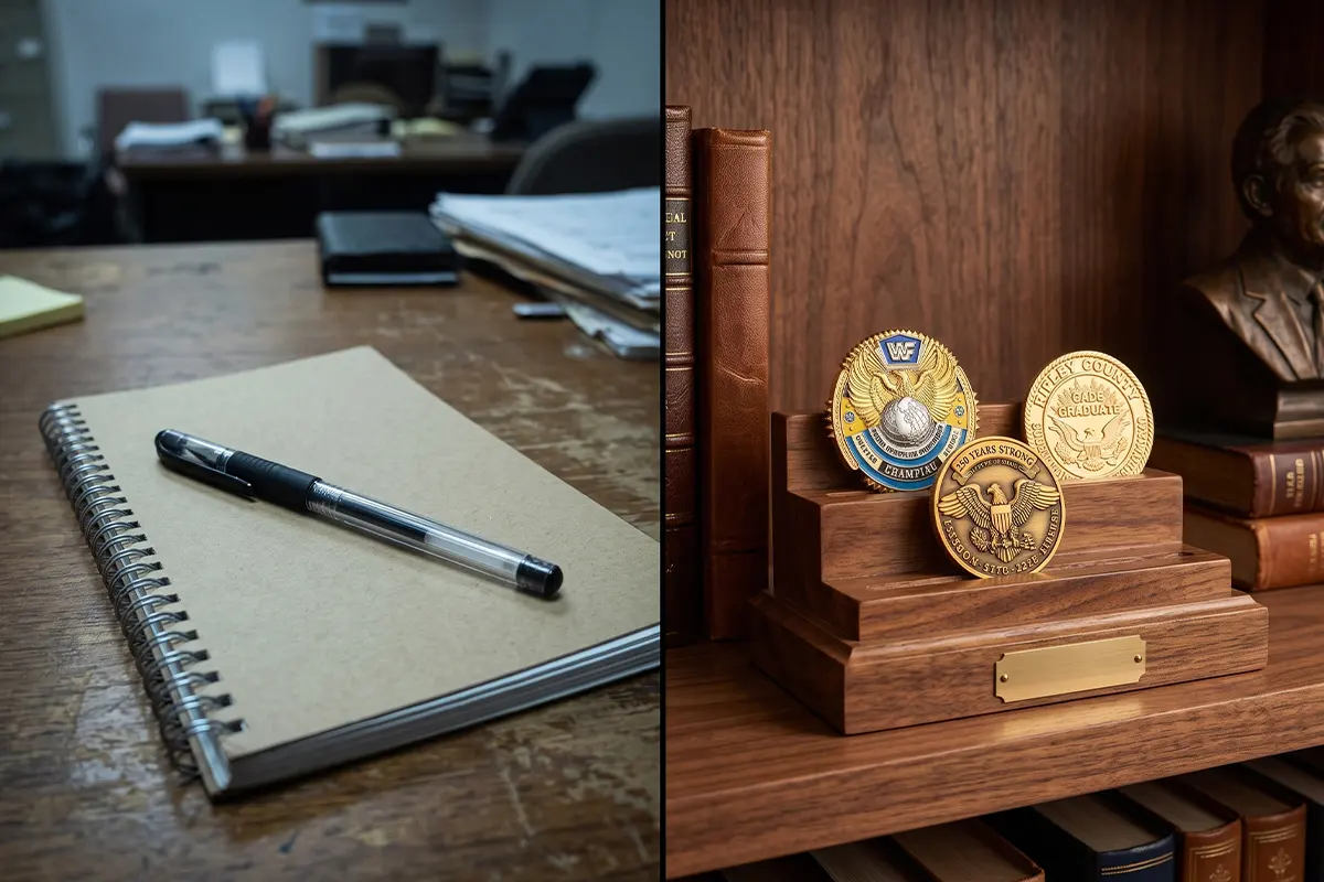 Exquisite GS-JJ Challenge Coins vs. Ordinary Pens and Notebooks Exquisite GS-JJ Challenge Coins vs. Ordinary Pens and Notebooks