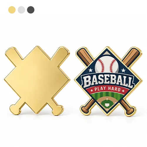 Crossed Bats Trading Pin
