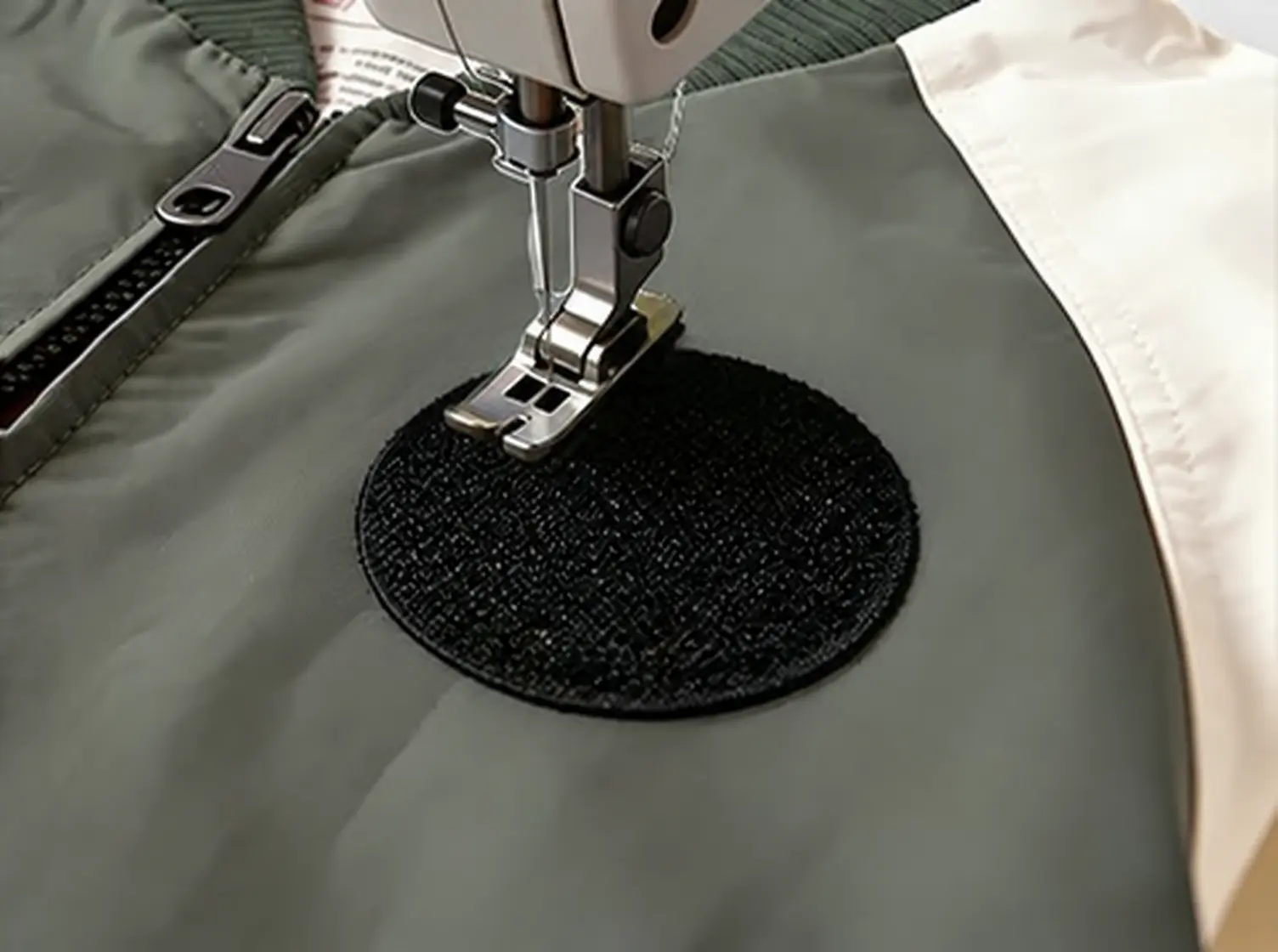 sew the velcro patches
