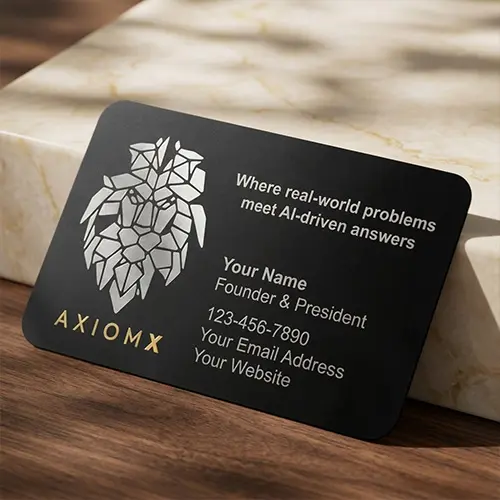Lion Cut Out Black Metal Business Card Lion Cut Out Black Metal Business Card
