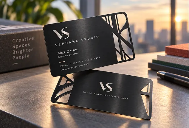 Luxurious black metal business cards Luxurious black metal business cards