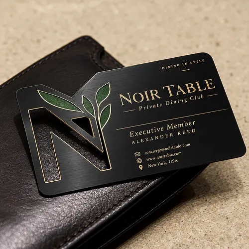 Brushed Black Cutout Metal Card Brushed Black Cutout Metal Card