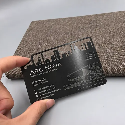 Engrave Brushed Black Metal Card Engrave Brushed Black Metal Card