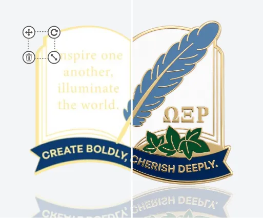 Book Feather Sorority Pins Template
