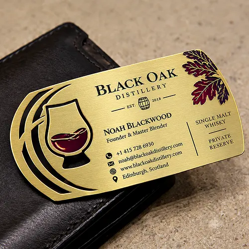 Bartender's Gold Metal Business Card