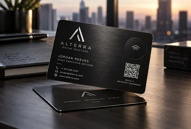 Brushed Black NFC Metal Business Cards Brushed Black NFC Metal Business Cards
