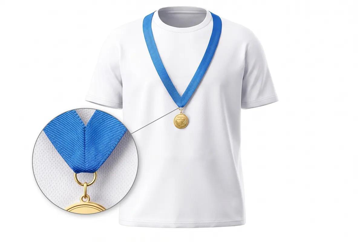 Painted clay award medals with metallic numbers and red ribbons handmade-clay-award-medals-ribbons