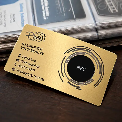Photographer Gold Metal NFC Business Cards Photographer Gold Metal NFC Business Cards