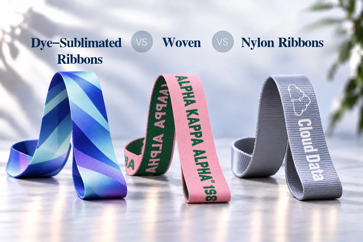 Dye-Sublimated Ribbons VS Woven / Nylon Ribbons Dye-Sublimated Ribbons VS Woven / Nylon Ribbons