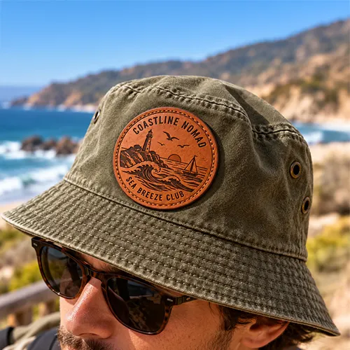 Custom Leather Patches for Custom Bucket Hats
