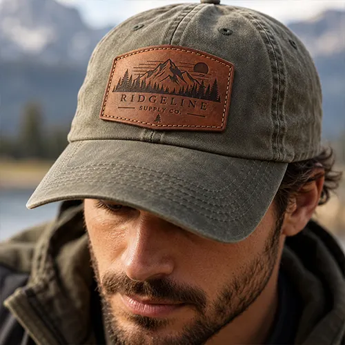 Custom Leather Patches for Custom Dad Hats