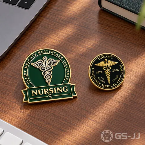 Custom nursing pins featuring Uplift Heights Healthcare Institute and DDEAMC Graduate Medical Education design Custom nursing pins featuring Uplift Heights Healthcare Institute and DDEAMC Graduate Medical Education design