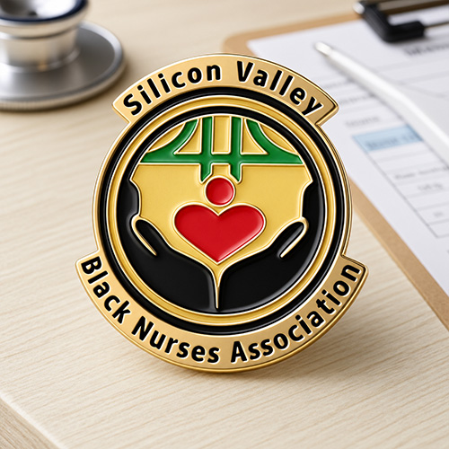 Silicon Valley Black Nurses Association custom enamel nursing pins