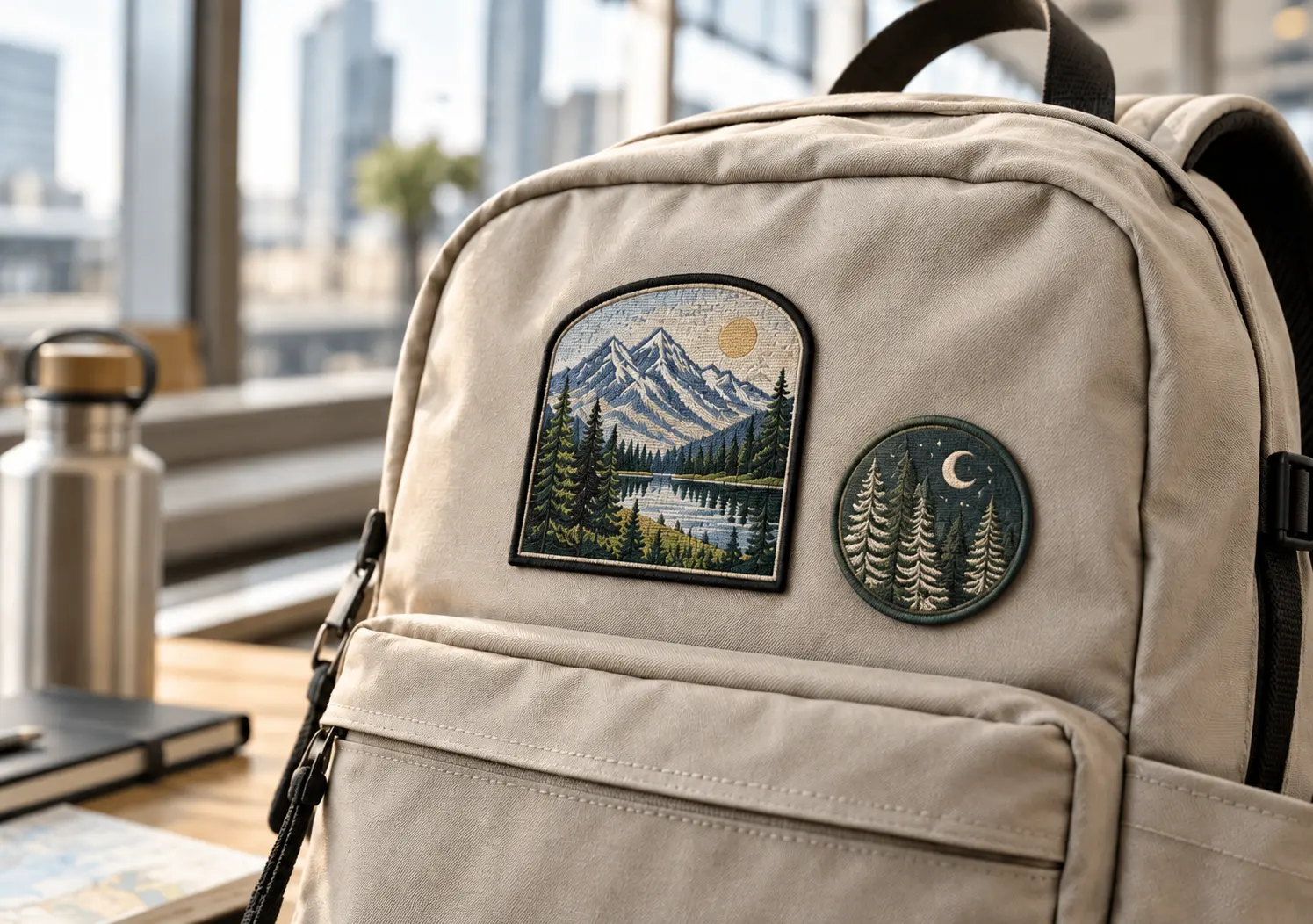 Woven Backpack Patches with Mountain Designs Woven Backpack Patches with Mountain Designs
