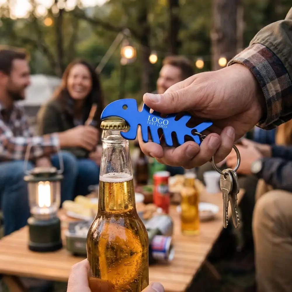 Fish Bone Shaped Keychain Bottle Opener 