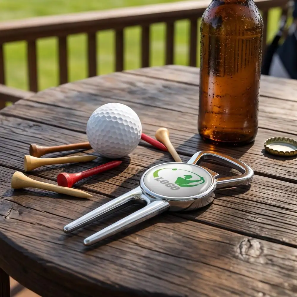 Custom Beer Bottle Opener Divot Tool with Ball Markers