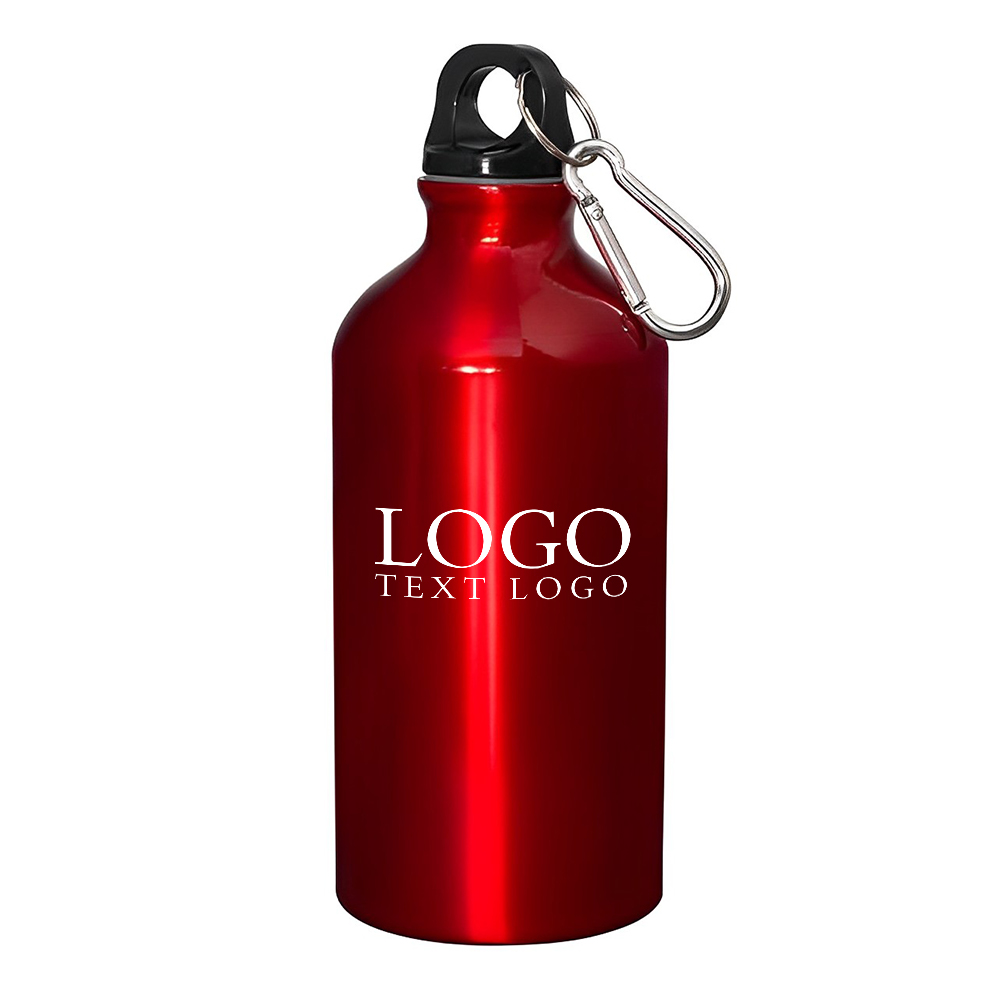 Custom 17 Oz Aluminum Water Bottles Red With Logo