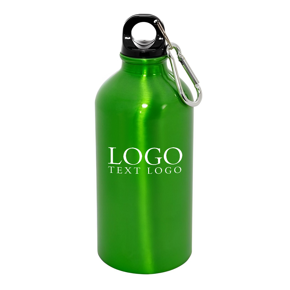 Custom 17 Oz Aluminum Water Bottles Green Lime With Logo
