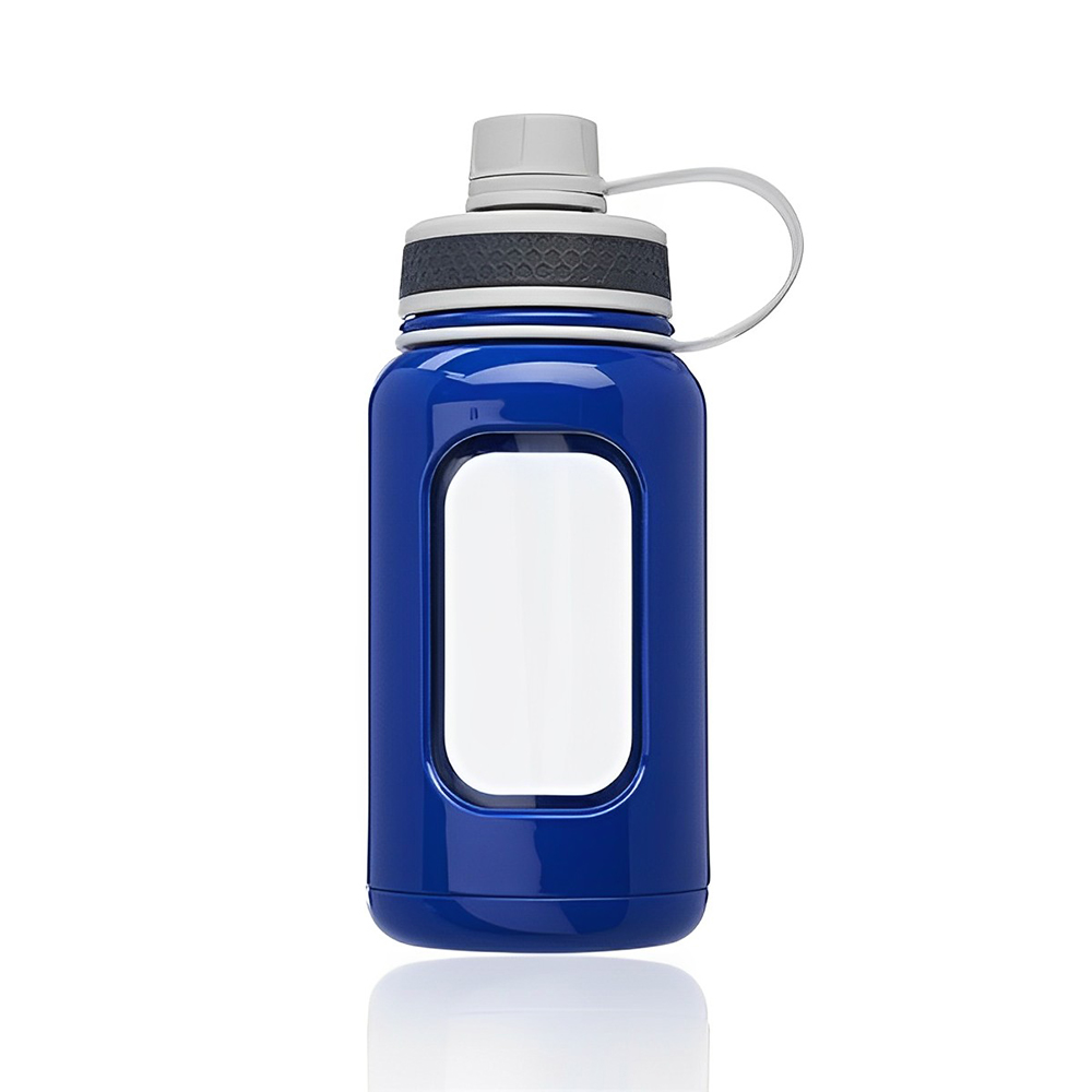 22 Oz Glass Sports Water Bottle Blue Color