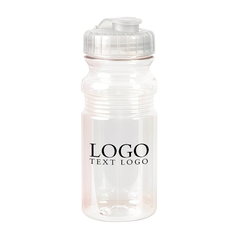 Custom 20 Oz Translucent Sport Bottle with Snap Cap Clear With Logo