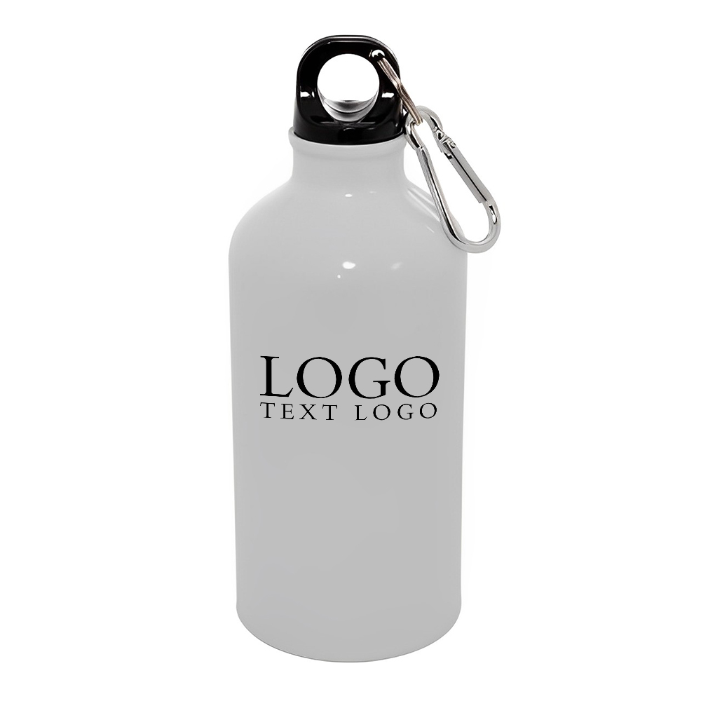 Custom 17 Oz Aluminum Water Bottles White With Logo