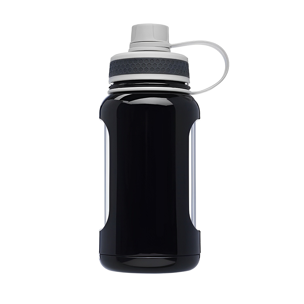 Custom 22 Oz Glass Sports Water Bottle Black Color
