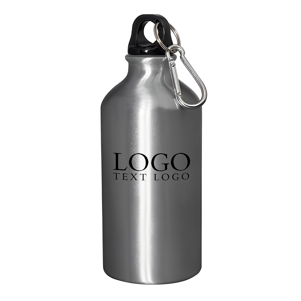 Custom 17 Oz Aluminum Water Bottles Silver With Logo