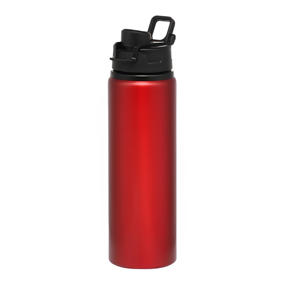 Custom 25 Oz Aluminum Water Bottles with Snap Lid Red Color