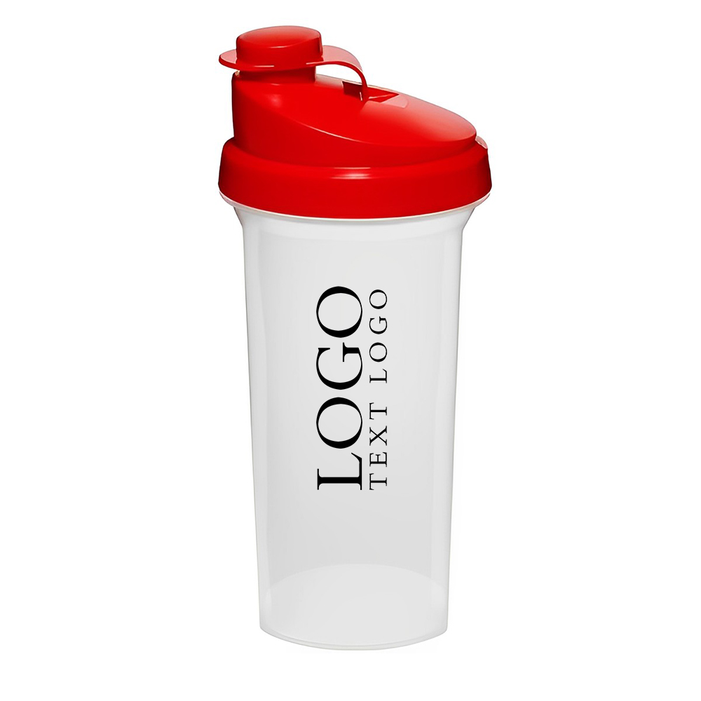 Custom 25 Oz Plastic Custom Shaker Bottle Red With Logo