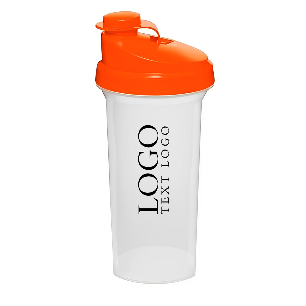 Custom 25 Oz Plastic Custom Shaker Bottle Orange With Logo