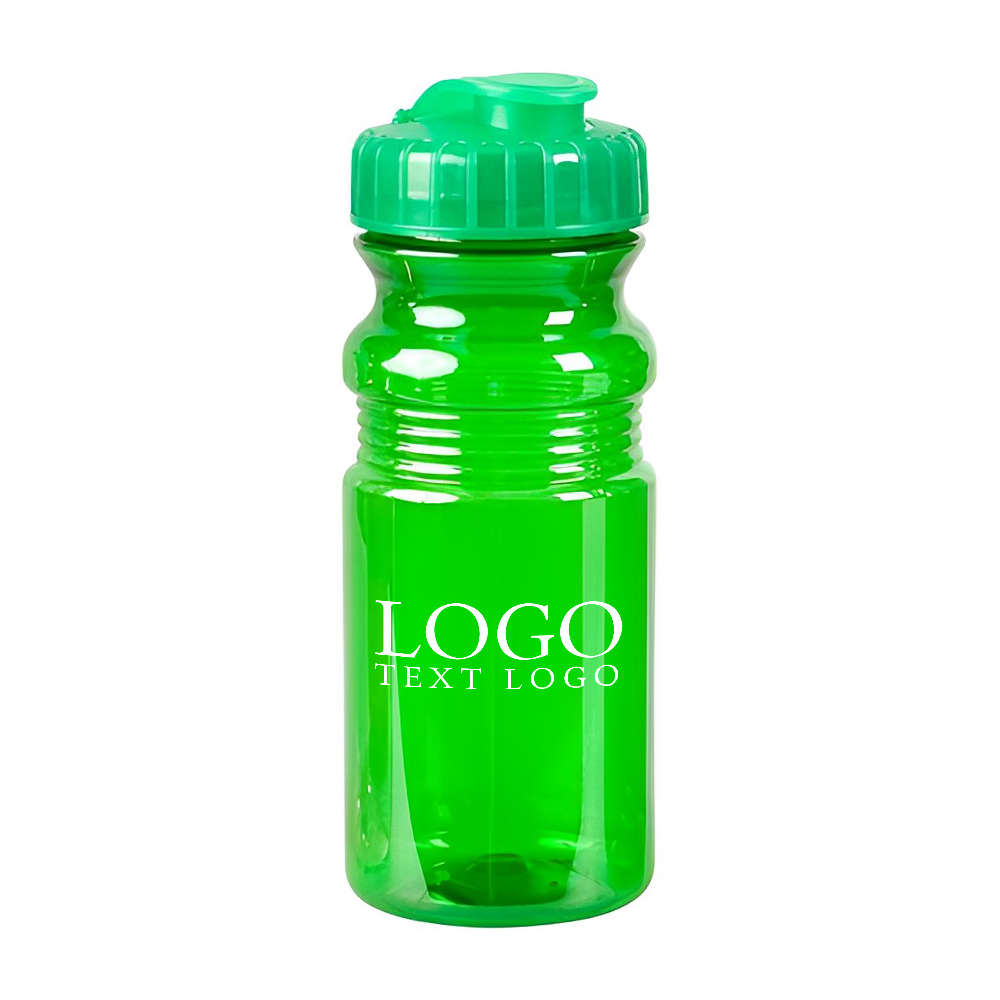 Custom 20 Oz Translucent Sport Bottle with Snap Cap Translucent Green With Logo