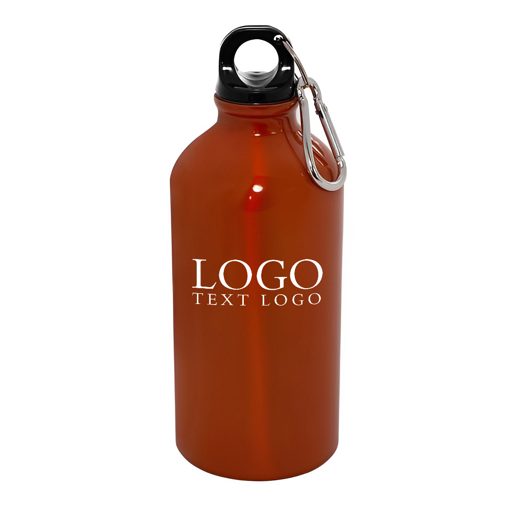 Custom 17 Oz Aluminum Water Bottles Orange Color With Logo