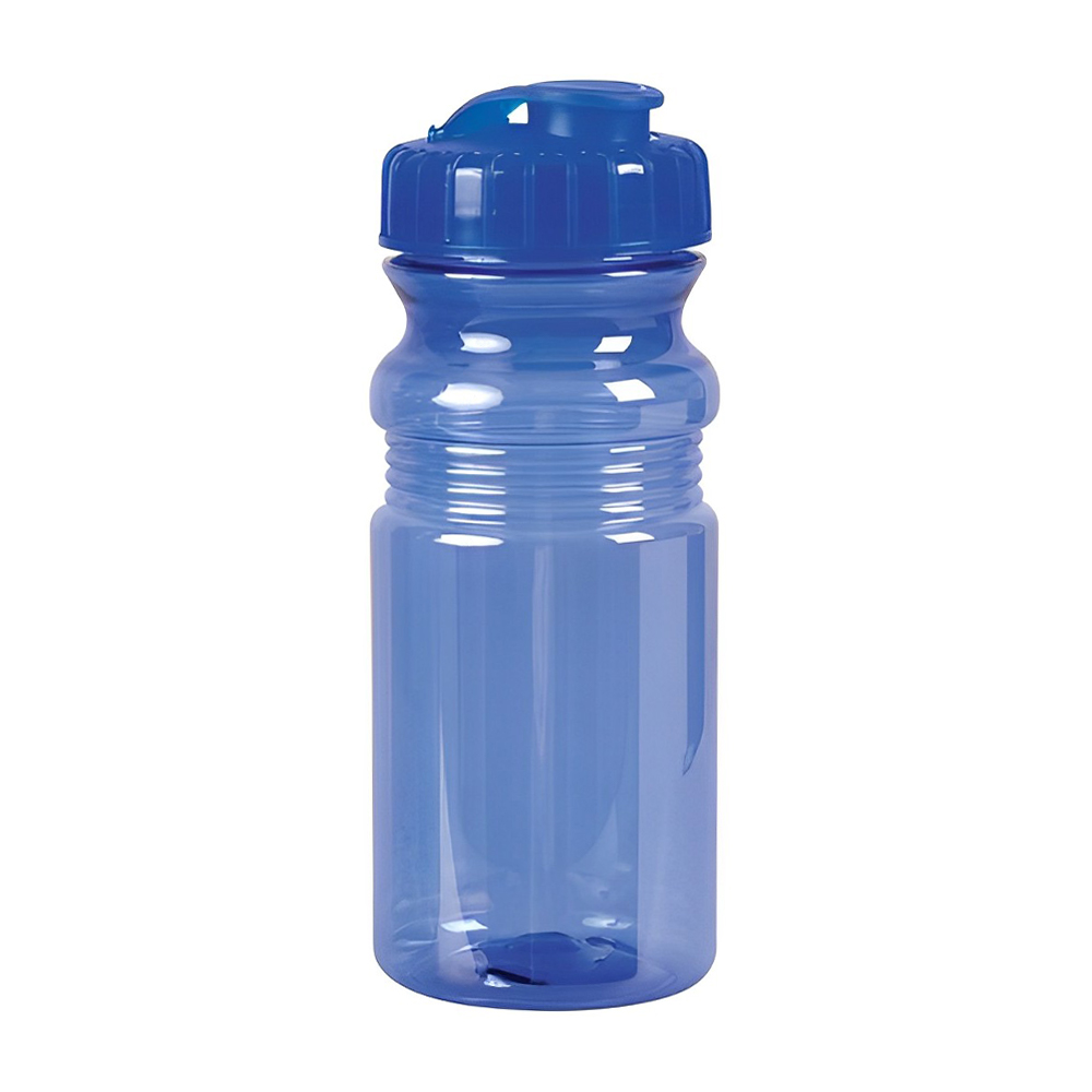 Custom 20 Oz Translucent Sport Bottle with Snap Cap Translucent Blue
