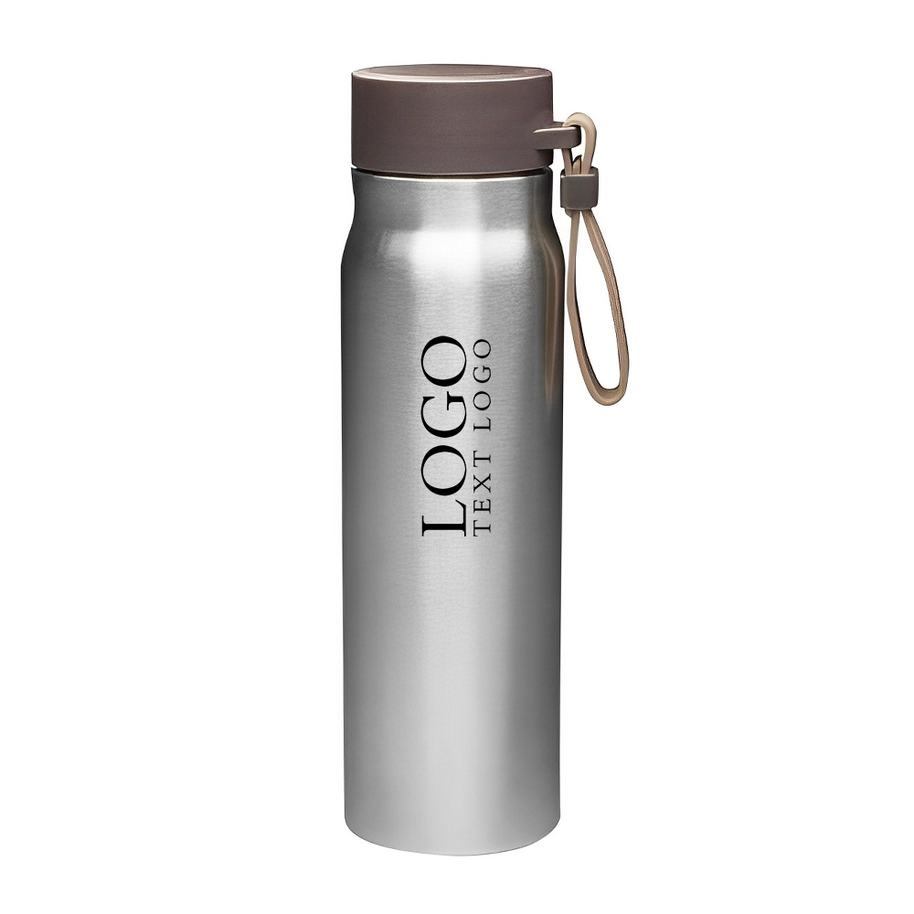 Custom 17 Oz Vacuum Insulated Water Bottles Brown With Logo