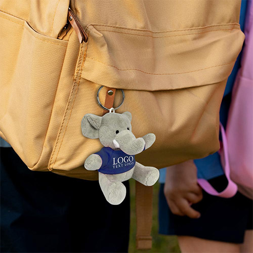 Promotional Mini Elephant Keychain With Custom Logo