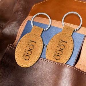 Oval Cork Keychain