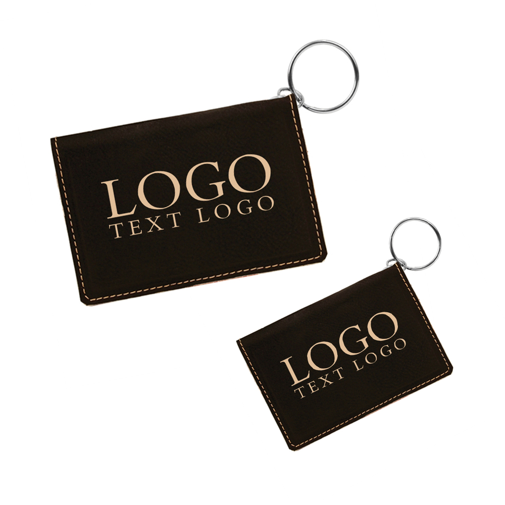 Leatherette Keychain ID Holder Black Group With Logo