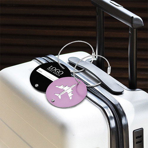 Round Metal Travel Luggage Tags With Custom Logo
